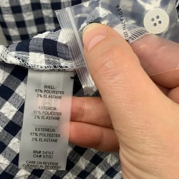 NWT Tommy Hilfiger Navy Gingham Sleeveless Belted Midi Dress, size 10 - Picture 10 of 16